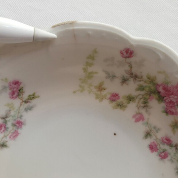 Moritz Zdekauer M Z Austria Small Bowls Rose Scallop 5" Vintage China Petite - Picture 9 of 12